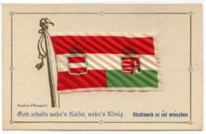 Vintage Attached Silk Flag Post Card, AUSTRO-HUNGARY