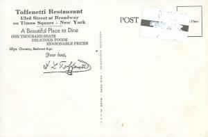 NY 43rd St Toffenetti Restaurant  Ulys Owens, Mg. 2 Views, Vintage Postcard