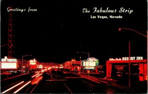 Greetings From the Fabulous Strip  Las Vegas Nevada NV Chrome Postcard A5