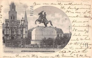 New Orleans Louisiana Andrew Jackson Monument Vintage Postcard AA39352