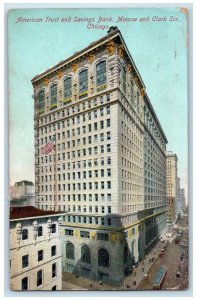 1909 American Trust And Savings Bank Monroe And Clark Sts.  Chicago IL Postcard