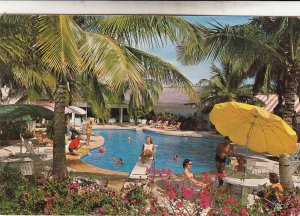 P1964 vintage postcard lighthouse club swim pool androstown bahamas used stamp