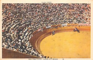 Plaza Toros, Bull Fight Plaza Tarjeta Postal Bullfighting Stamps on back 