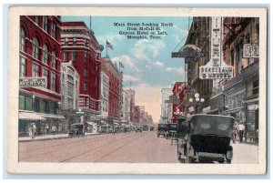 Memphis Tennessee TN Postcard Main Street Looking North From McCall St. Hotel