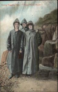 Niagara Falls - Tourists in Raincoats c1910 Postcard #2 ON SHIP MAID OF MIST 