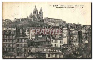 Old Postcard Panorama Paris Towards Sacre Coeur and Montmartre