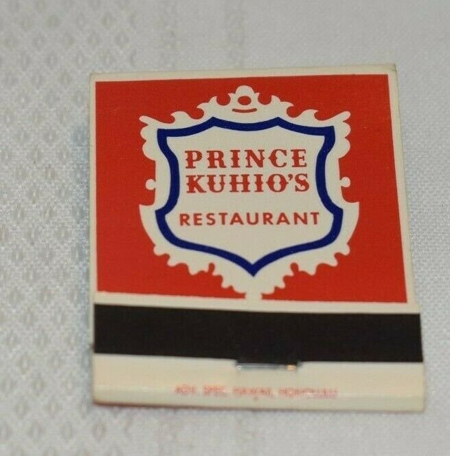 Prince Kuhio's Restaurant Hawaii 20 Strike Matchbook