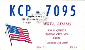 QSL Radio Card From Kansas City MO Missouri KCP - 7095 