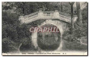 Old Postcard Paris bridge Parc Monceau