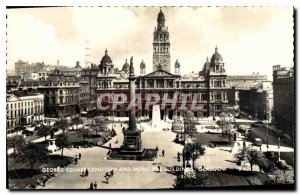 Old Postcard George Square cenotaph and Municipal buildings Glasgow