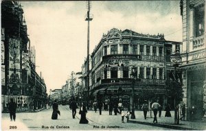 PC CPA BRAZIL, RIO DE JANEIRO, RUA DA CARIOCA, VINTAGE POSTCARD (b11332)