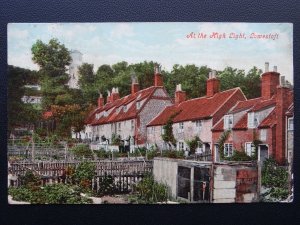 Suffolk LOWESTOFT Cottages near the HIGHLIGHT Lighthouse Station c1907 Postcard