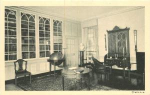 1920s Globe Library Mt Vernon Virginia interior postcard 5033