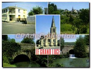 Modern Postcard Grand Luce Sarthe Panorama Station Church bridges the Widow