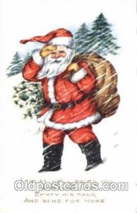Santa Claus, Christmas  writing on back minor corner wear, clean card writing...