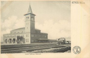 Postcard New Union Depot El Paso TX Old Mexico Trading Co. Railroad Station UDB