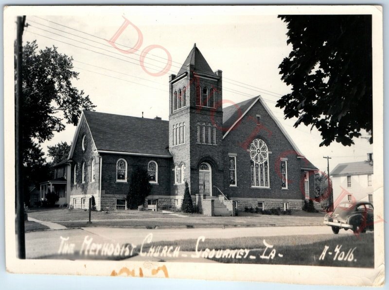 c1950s Sigourney, IA RPPC United Methodist Church Real Photo Postcard A109