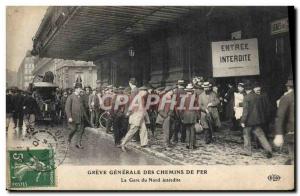 Postcard Old Train paths Greve General defer Forbidden North Station