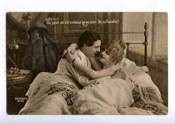 177627 WWI Propaganda SOLDIER Lovers Bed Vintage NOYER PC