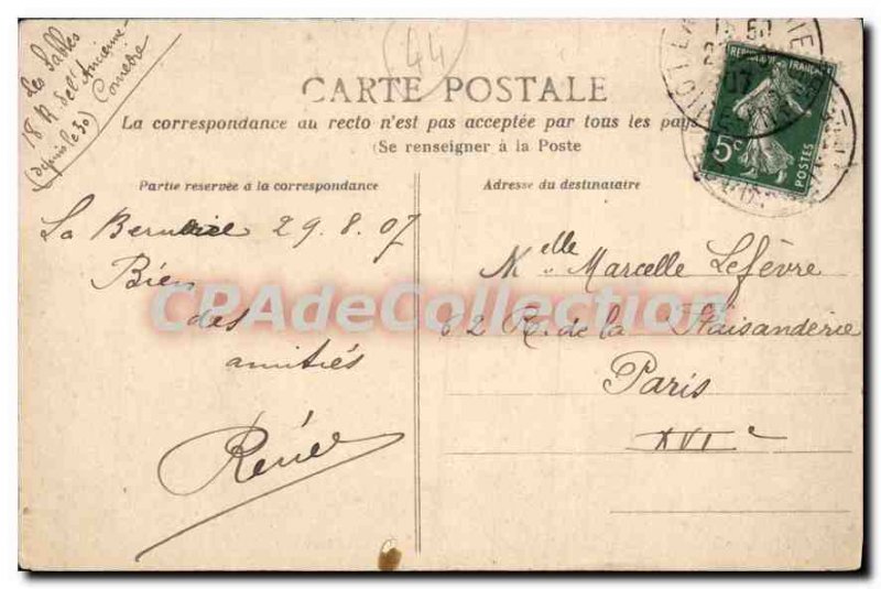 Old Postcard La Bernerie Loire Inf Sainte Anne Beach low tide