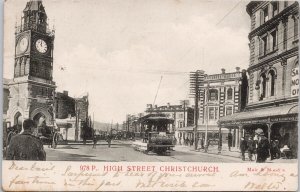 High Street Christchurch New Zealand NZ Trolley c1906 Muir & Moodie Postcard H52