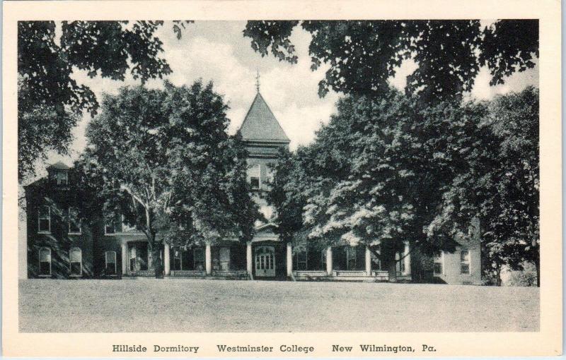 NEW WILMINGTON, PA  HILLSIDE DORMITORY Westminster College    c1930s    Postcard 