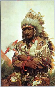 postcard Old Indian Chief by Franklin Photo Agency