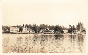 Sinclair ME Coastal View Church Houses Etc., Real Photo Postcard