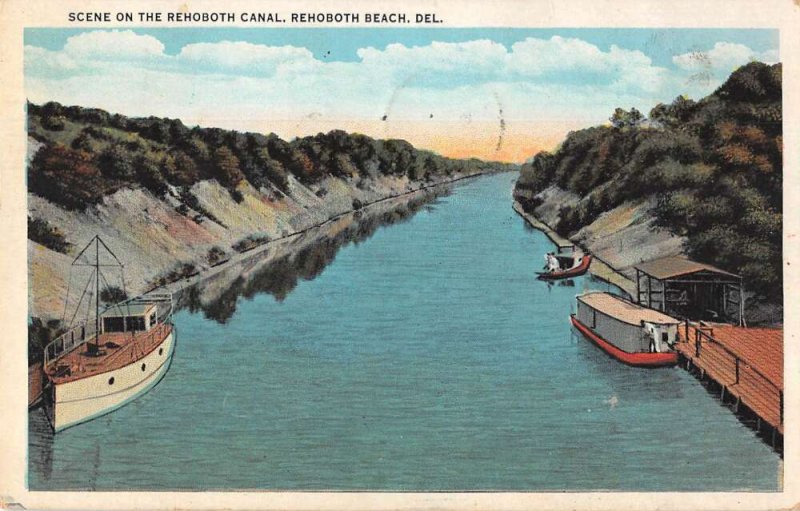 Rehoboth Beach Delaware Rehoboth Canal Scenic View Vintage Postcard AA37171