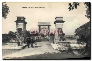 Old Postcard Tarascon Suspension Bridge