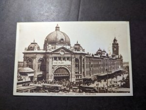 Mint Australia RPPC Postcard Flinders Street Railway Station Melbourne Victoria