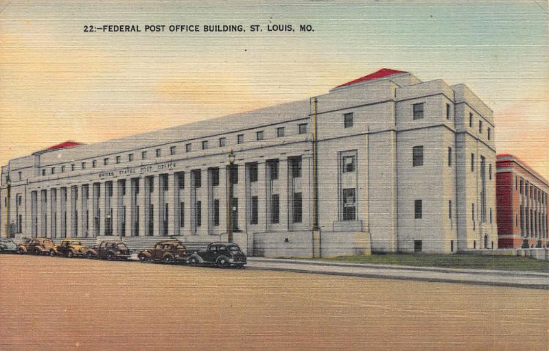 Federal Post Office Building, St. Louis, Missouri, Vintage Postcard