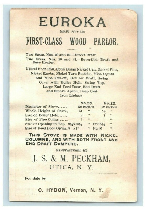 1880s-90s J.S & M. Peckham Stoves Lady & Man Lawn Tennis C. Hydon P194 