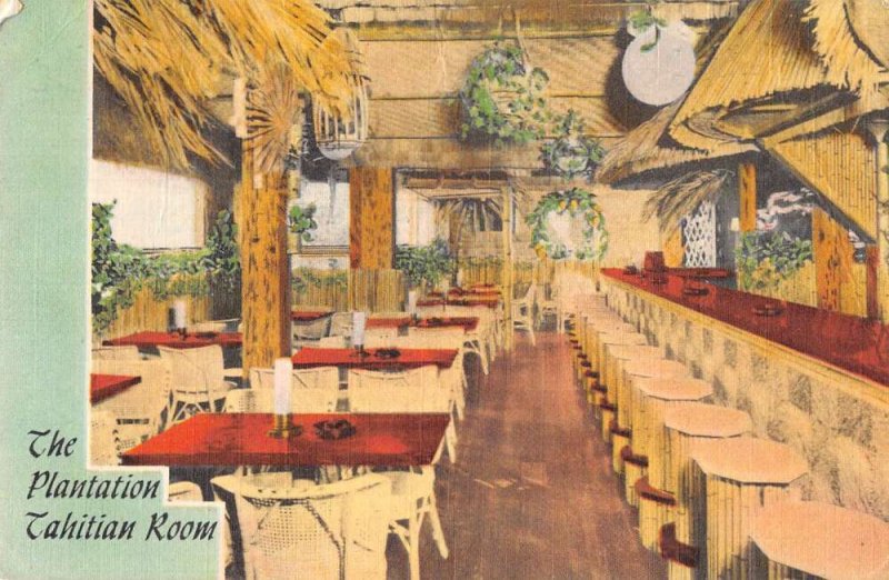 Moline Illinois The Plantation Tahitian Room Vintage Postcard AA36898