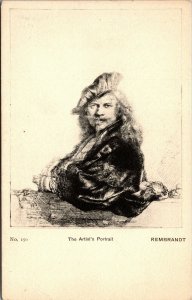 Vtg The Artist's Self Portrait Rembrandt Postcard 