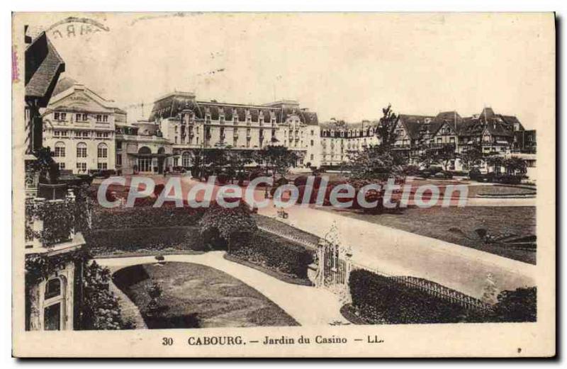 Old Postcard Cabourg casino garden