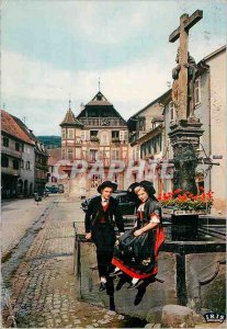 Modern Postcard Kaysersberg Alsace Picturesque Old Fountain Folklore