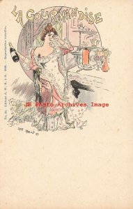 Jack Abeille, JWH No 35, Art Nouveau, La Gourmandise, Woman Drinking Champagne