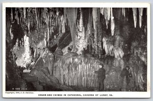 Luray Caverns Virginia~Organ & Chimes In Cathedral B&W~Vintage Postcard