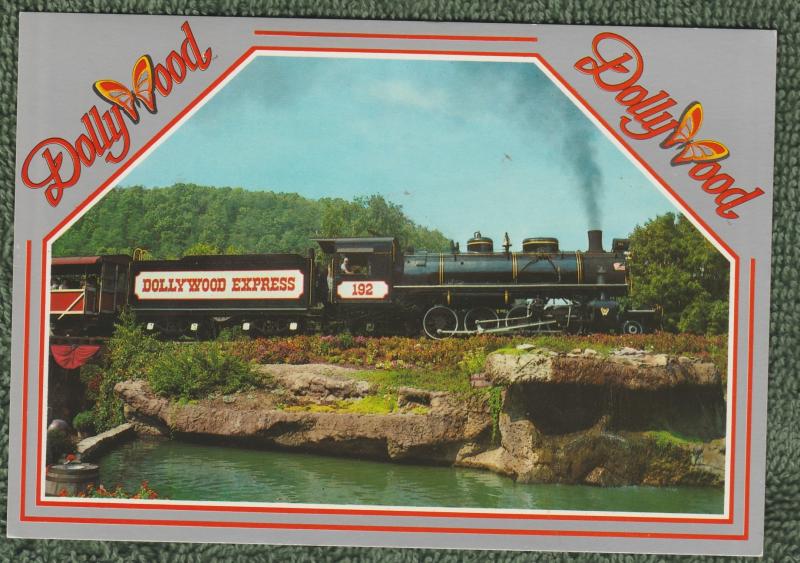 Dollywood Collectible Postcard Train Railroad Amusement Park
