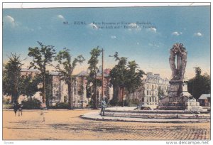 Roman Arch and Bartholdi Fountain, Reims (Marne), France, 1900-1910s