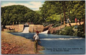 Twin Falls Roaring River State Park Cassville Missouri In The Beautiful Postcard