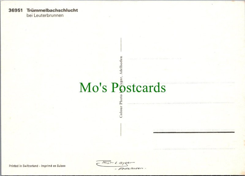 Switzerland Postcard -  Trummelbachschlucht SW8021