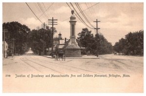 Massachusetts  Arlington Broadway and Massachusetts Ave, Soldiers Monument