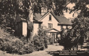 Vintage Postcard Orchard House Home of Louisa May Alcott Concord Massachusetts