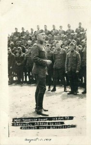 Military, WWI, Maj. Thomson Short, Farwell Address, Million Mile Battalion, RPPC