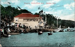 Postcard NS Halifax Crowds at Regatta North West Arm Boat Club UDB 1907 K43