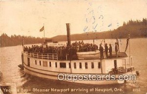 Yaquina Bay, Steamer Newport Newport, Oregon Ship 1912 Missing Stamp ink mark...
