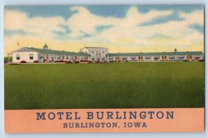 Burlington Iowa Postcard Motel Burlington Exterior Building View c1940 Vintage