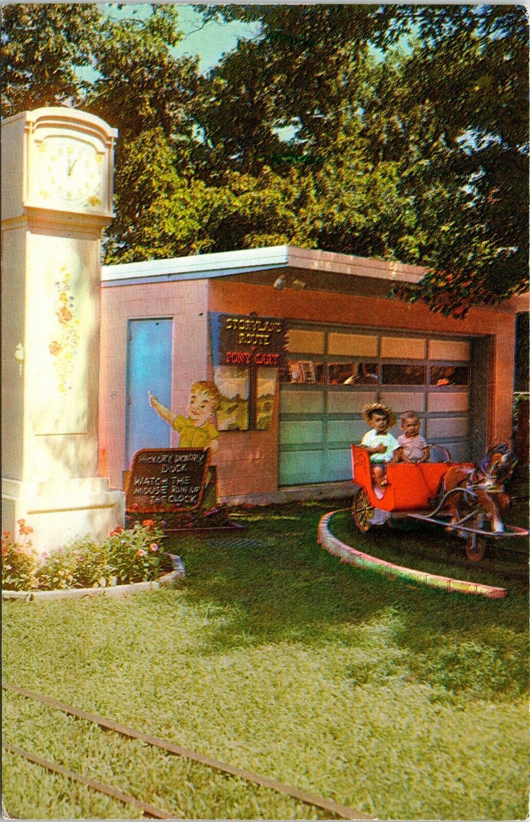 Storyland Route Pony Carts Roger Williams Park Providence RI Postcard